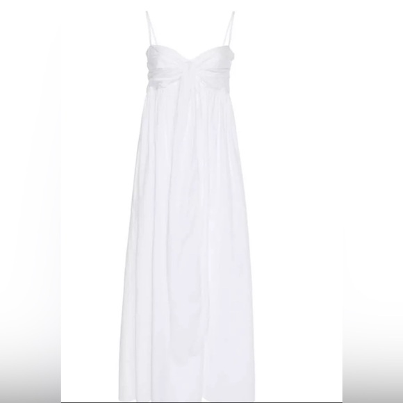 THREE GRACES LONDON White Cotton SOLD OUT ADELE Tie front/back dress - Picture 5 of 16